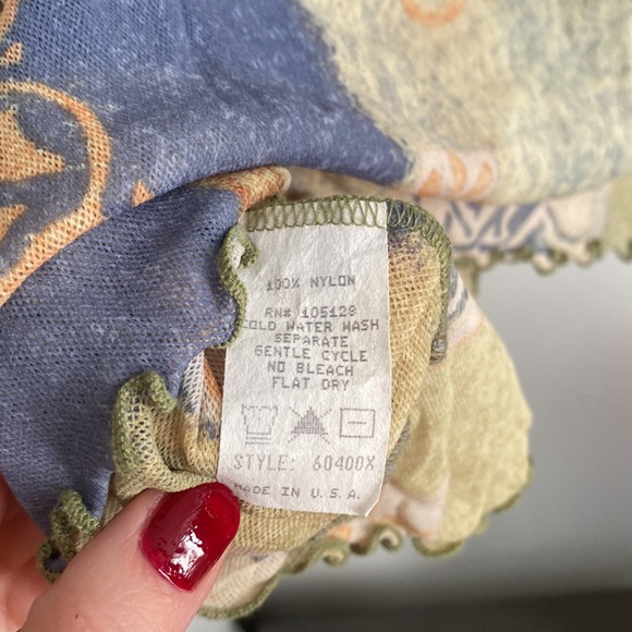 Patchwork Long Sleeve Mesh Top - Picture 7 of 8